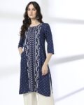 Women Micro Print Straight Kurta