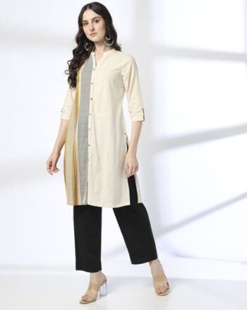 Women Placement Print Straight Kurta