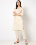 Women Striped Relaxed Fit Straight Kurta