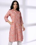 Women Floral Print Straight Kurta with Insert Pocket