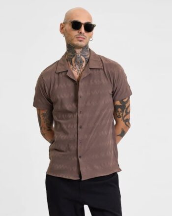 Men Textured Boxy Fit Shirt
