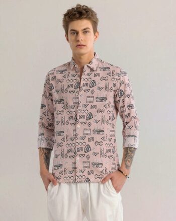 Graphic Print Slim Fit Classic Shirt