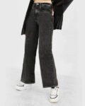 Women High Rise Wide Leg Acid Wash Stretchable Jeans