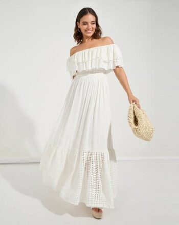Women Off-Shoulder Tiered Dress