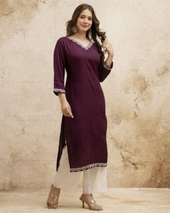 Women Embroidery Straight Kurta