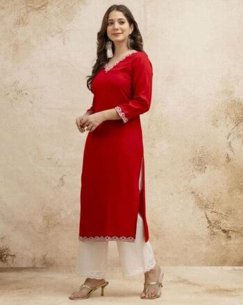 Women Embroidery Straight Kurta