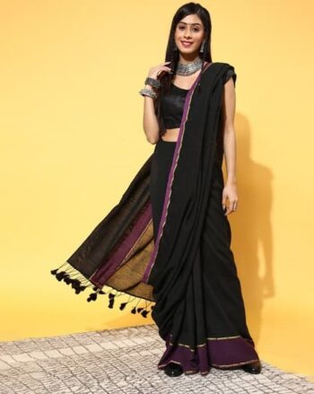Cotton Saree with Tassels