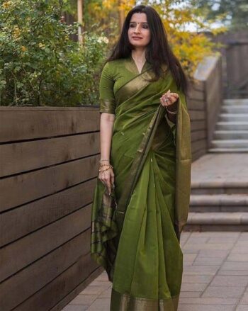 Women Woven Saree with Contrast Border