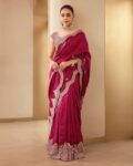 Women Embroidered Saree with Contrast Border