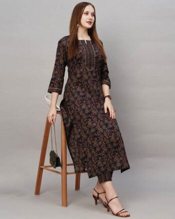 Women Floral Flared Kurta Set