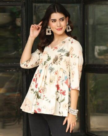Women Floral Print Flared Tunic