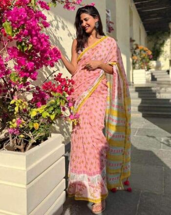 Women Abstract Saree with Blouse Piece