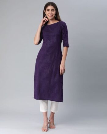 Women Striped Straight Kurta