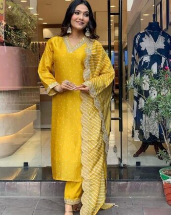 Women Embroidery Straight Kurta Set