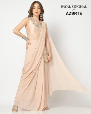 Chanderi Butti Embroidered Blouse With Georgette Saree