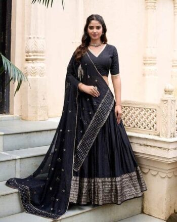 Women Embroidered Flared Lehenga Choli Set