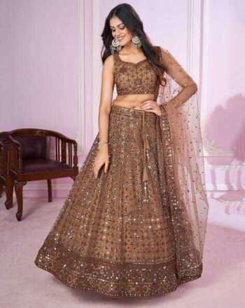 Women Embroidered Flared Lehenga Choli Set