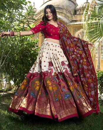 Women Printed Flared Lehenga Choli Set