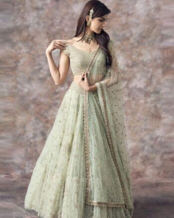 Embellished Lehenga Choli Set with Dupatta