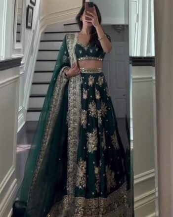 Women Embroidery Lehenga Choli Set With Dupatta