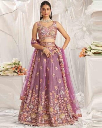 Women Embroidered Lehenga & Choli Set with Dupatta