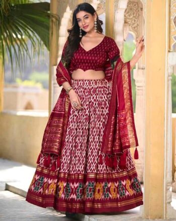 Women Embroidered Flared Lehenga Choli Set
