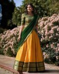 Women Floral Woven Flared Lehenga Choli Set