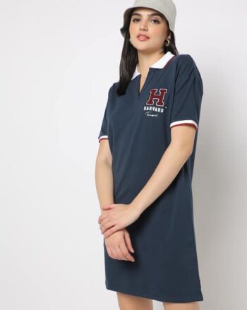 Polo Dress with Embroidered Applique