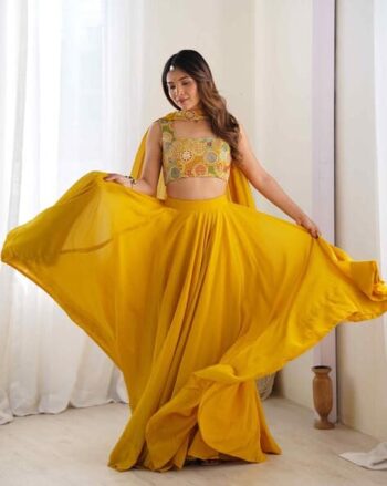 Women Embroidery Lehenga Choli Set with Dupatta