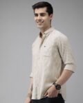 Men Striped Slim Fit Shirt with Patch Pocket