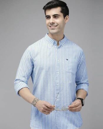 Striped Shirt with Patch Pocket