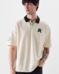 Men Graphic Print Oversized Fit Polo T-Shirt