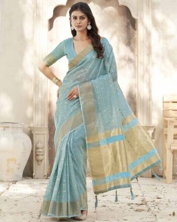 Women Traditional Pre-Stitched Saree with Blouse Piece