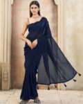Women Pre-Stitched Saree with Tassels