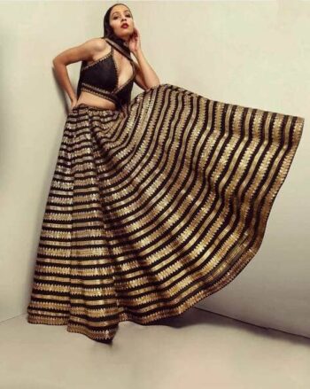 Women Embroidered Flared Lehenga Choli Set with Dupatta