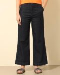 High Rise Wide Jeans with Fixed Waist