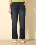 Women Stone Washed High-Rise Straight Jeans