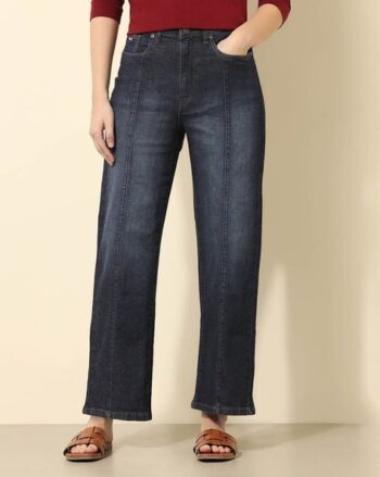 Women Wide Jeans with Insert Pockets