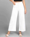 Stretchable Ankle-Length Wide Jeans