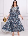 Women Floral Flared Kurta