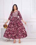 Women Embroidery Flared Kurta