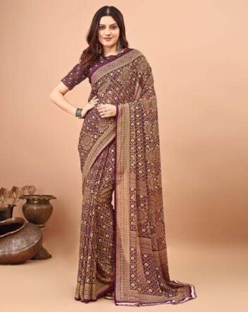 Women Printed Georgette Saree