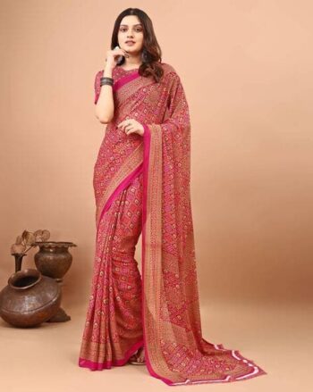 Women Printed Georgette Saree