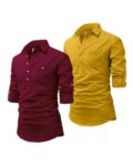 Pack of 2 Men Slim Fit Short Kurtas