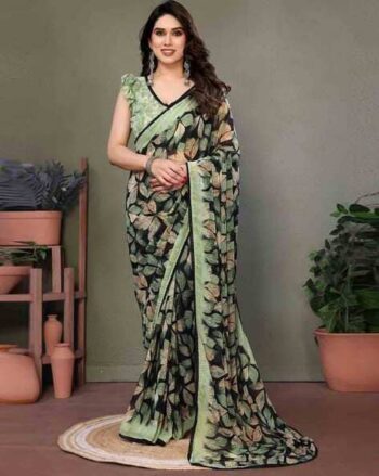 Women Floral Print Saree