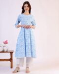 Women Floral Print Straight Kurti with Sharara & Dupatta