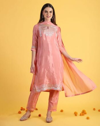 Women Embellished A-Line Kurta with Pants & Dupatta