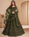 Women Embroidered Flared Lehenga Choli Set