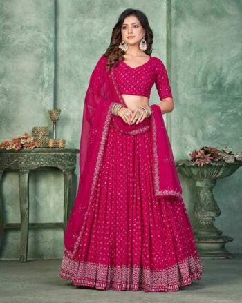 Women Embroidered Flared Lehenga Choli Set