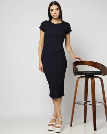 Women Round-Neck Bodycon Dress
